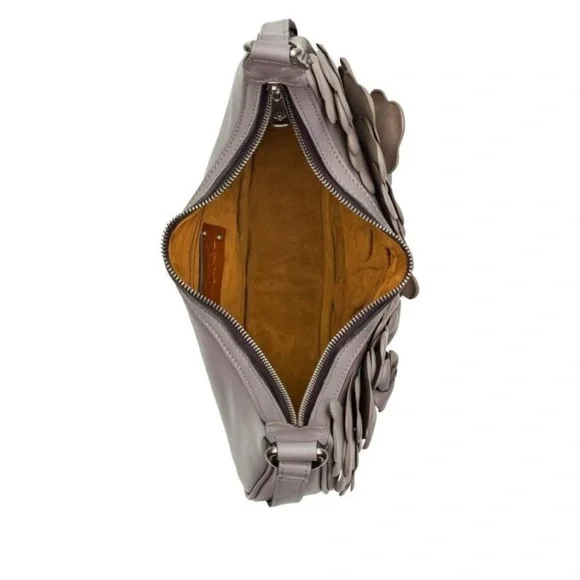 Patricia Nash Coley Floral Leather Crescent-Shaped Shoulder Hobo Bag-Stone-NWT - Picture 3 of 7